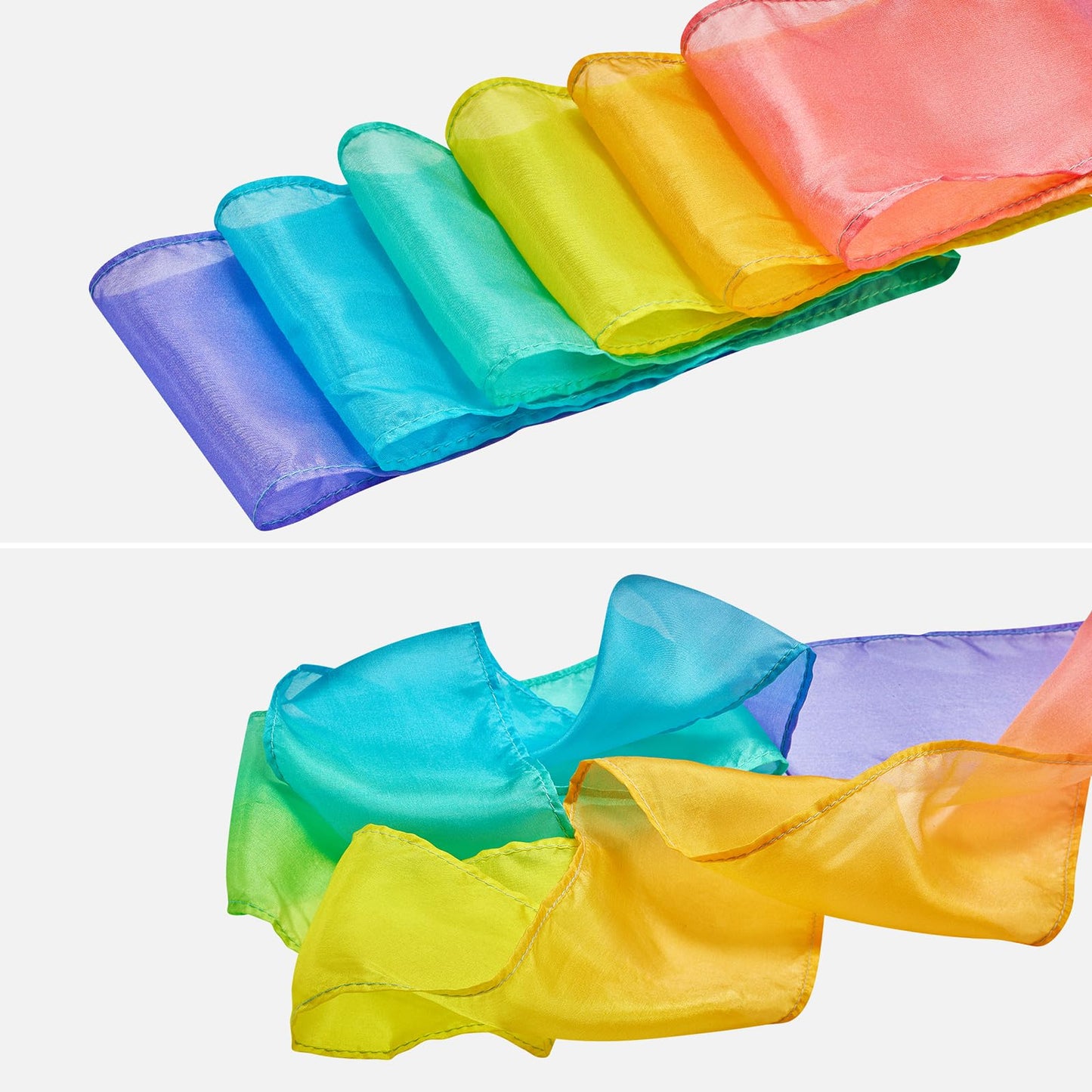 100% Silk Dance Ribbon Streamer Easter Gift Basket Stuffer for Little Toddler Girls 4 5 6 7 Year Old, Ballerina Princess Spring Toys Pastel Rainbow Play Silks Gymnastic Twirler Wand Birthday for Kids