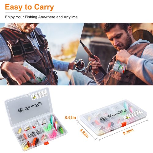TCMBY Fishing Lures Bait Tackle Kit Set for Freshwater Trout Bass Fishing, Including Accessories, Fishing Tackle Box, Crankbait, Spoon, Hooks, Fishing Gear and Equipment for Starter Beginner.