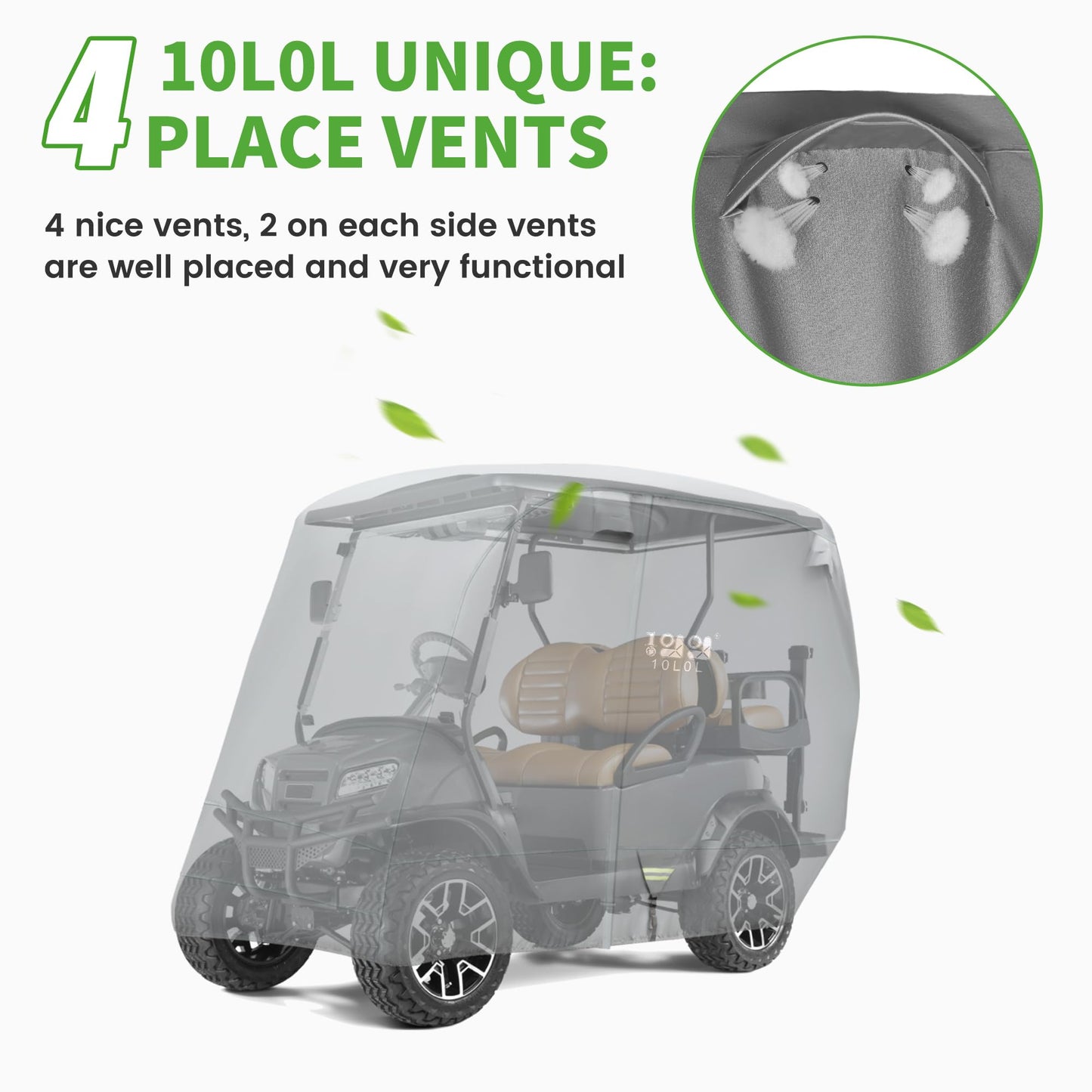 10L0L Heavy Duty Golf Cart Cover for 2/4 Passengers EZGO, Club Car and Yamaha, All Weather Outdoor Protection Weatherproof