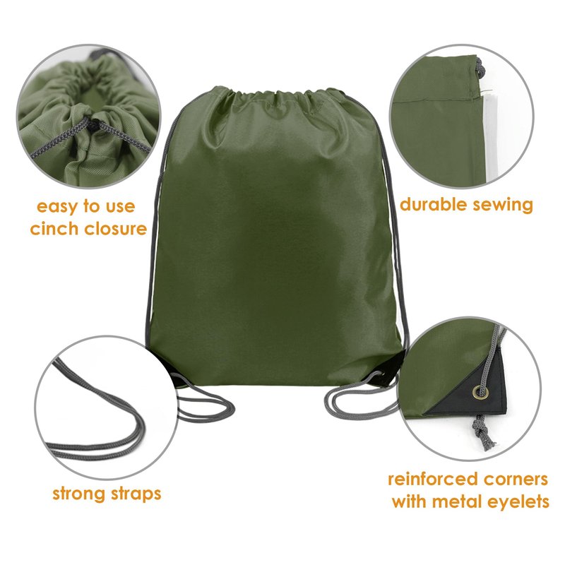 BeeGreen Drawstring Backpack Bags 20,30,50 Packs Reflective String Bags for Gym Sport Trip Cinch Sack DIY for Women Men