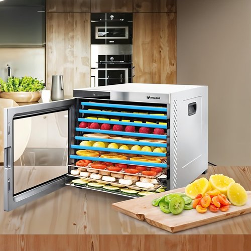 6 PCS Silicone Dehydrator Trays Fruit Leather Trays 12 x 10 Inch Non-Stick Dehydrator Mats with Silicone Scraper Cutter Wheel for Fruit Vegetables, Meat, Pastry etc Dehydrator Tray with Edge