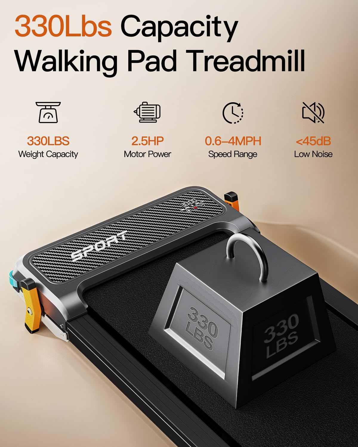 FUNRAY Versatile Walking Pad with Incline - Dual-Sided Under Desk Treadmill with Foot Massage,Portable Compact Treadmills with 330LBS Weight Capacity
