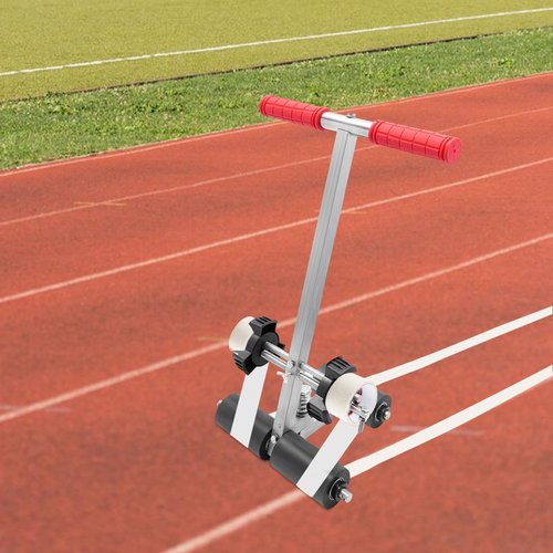 Striping Line Marking Machine, Hand-Push Tape Sticking Machine, Lane Marking Applicator, Manual Floor Court Paint Circles Striping Pasting Equipment for Basketball Road Parking Space