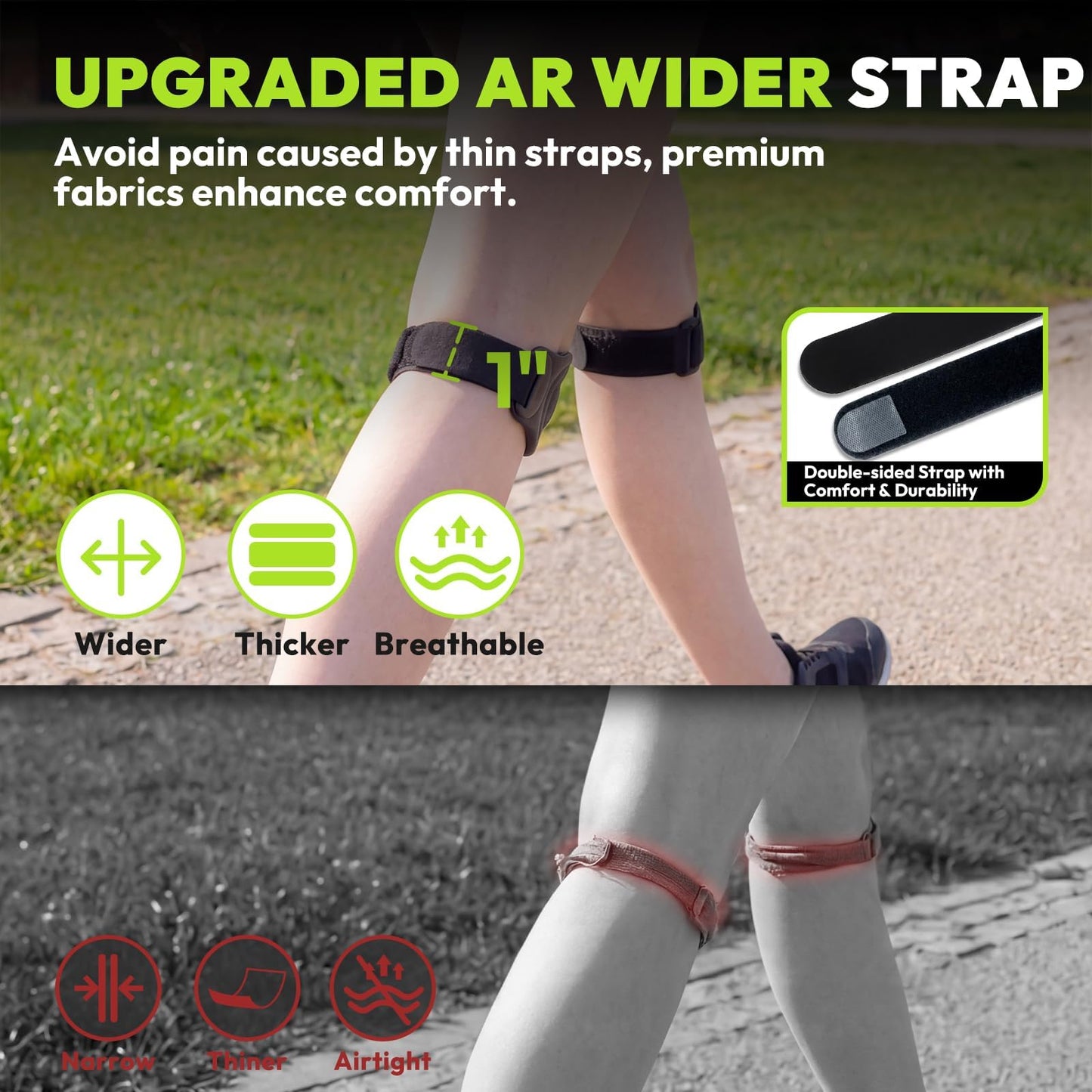 HANDBODE Patellar Tendon Support Strap, Knee Brace for Women Men, 1PC