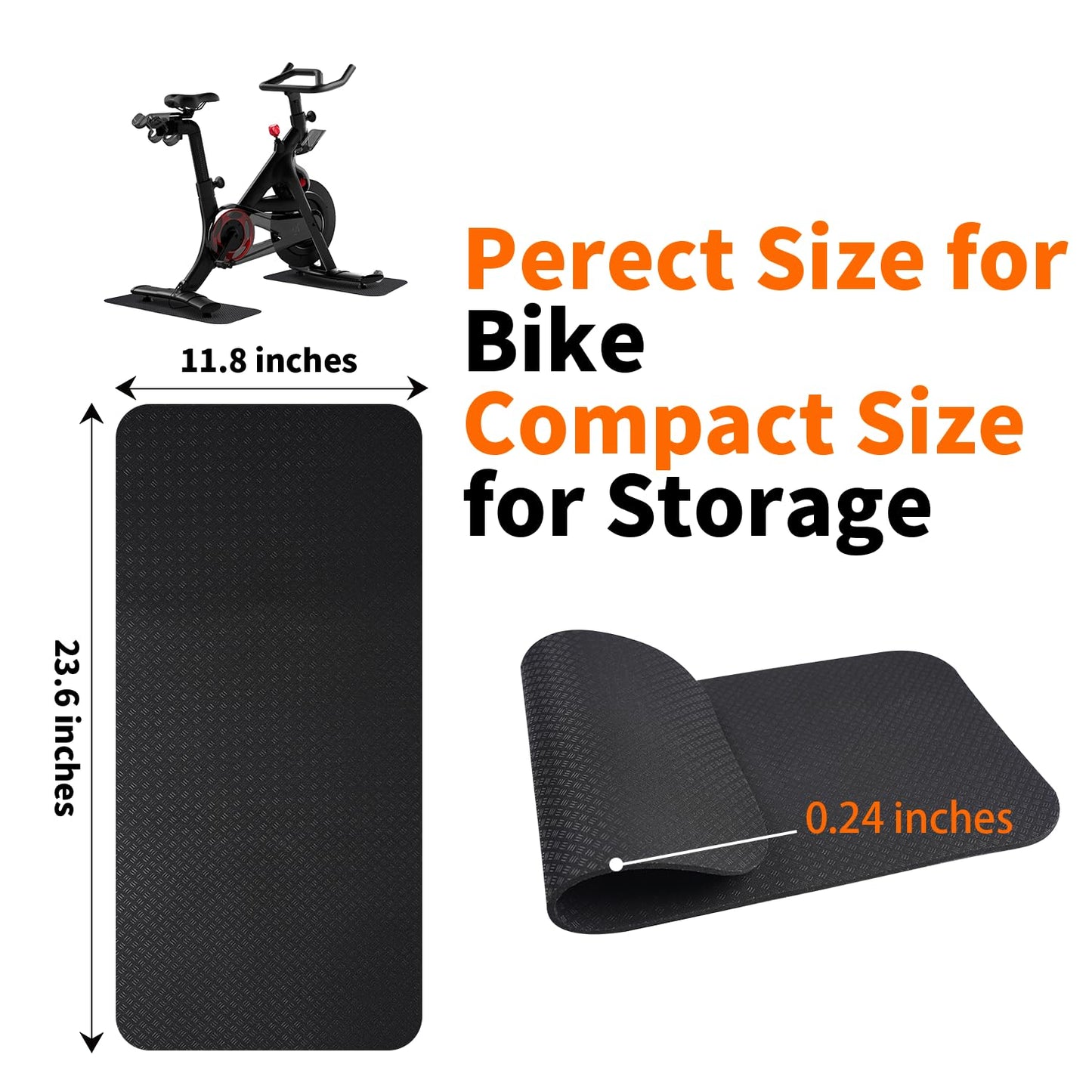 2PCS Bike/Rowing Machine Mat for Carpet Floors, Compatible with Peloton/Yosuda, Bike Mat for Hardwood Floors, Mat for Under Bike on Carpet, Indoor Stationary Bike mat,Cycling, Noise Shock Absorption