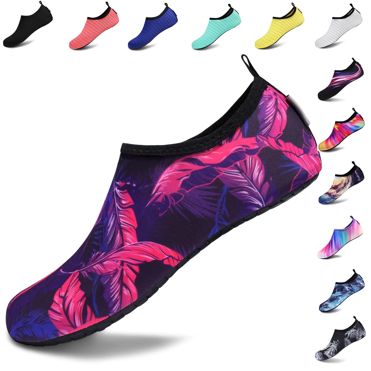 VIFUUR Water Sports Unisex Shoes Purple/Red Feather - 9-10 W US / 7.5-8.5 M US (40-41)