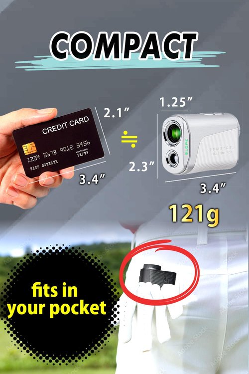 NINJOR GOLF(Ninja Golf) NJ Mini Series Golf Range Finder with Slope Switch and Pin Lock Laser RangeFinder Max1000YD (OLED, Black)
