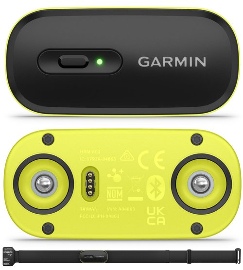 Garmin HRM 600 Premium Heart Rate Monitor with Running Dynamics, XS–S Strap (22"-28") – Compatible with Garmin Smartwatches & Cycling Computers – with Wearable4U PowerBank Bundle
