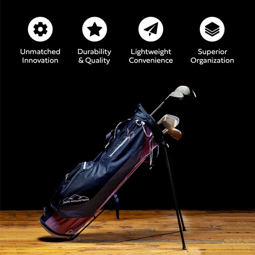 Sun Mountain 2025 4.5LS 14-Way VLO Bag - Prime Organization with Our 14 Way Golf Stand Bag - Lightweight Golf Club Bag with Full-Length Pockets and Adjustable Straps for Enhanced Carrying Ease - Black
