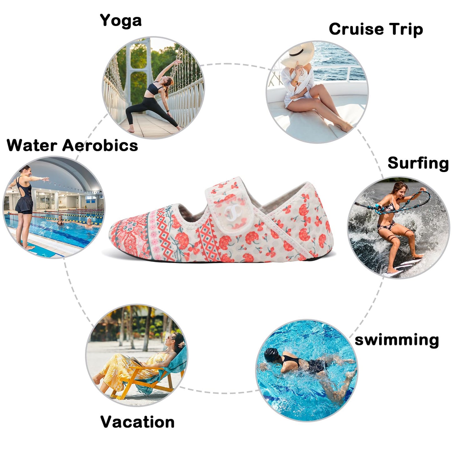 Women's Water Shoes Adult Beach Pool Swim Shoes Barefoot Aqua Socks Yoga Shoe for Women Summer Swimming Shoes Beach Water Sandals Size