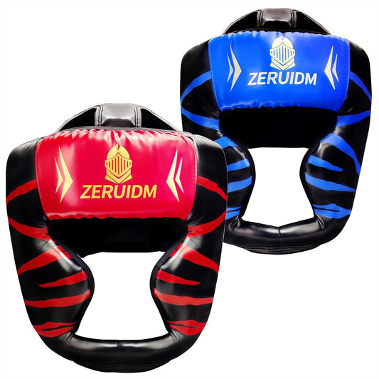 2 Pack Boxing Headgear for Adult Men Kids, Thickened Training Sparring Head Guard for MMA Kickboxing Muay Thai Equipment