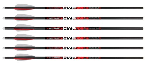 Killer Instinct Hypr Crossbow Bolts 20 inch (6 Pack). Measuring 290 Grains Without a tip, Use Your 100-150 Grain Field Tip or Broadhead to Pack Devastating Kinetic Energy for That Deadly Blow!