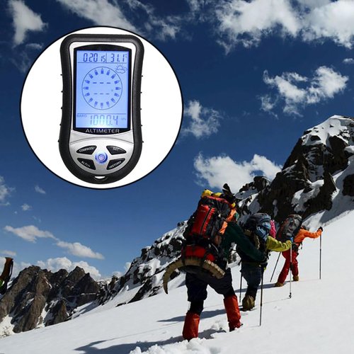 DAGIJIRD Electronic Digital Altimeter 8 in 1 Multifunction LCD Backlight Mini Altimeter Barometer Compass Thermometer Weather Forecast Calendar