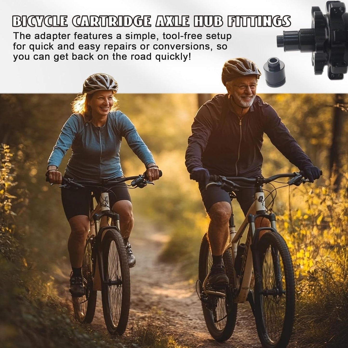 2 Pack Mountain Bike Hub Adapter, Quick Release Hub Converter Adapter, 12/15mm to 9mm Thru Axle Quick Release for Mountain Road Bicycle Cycling Wheel