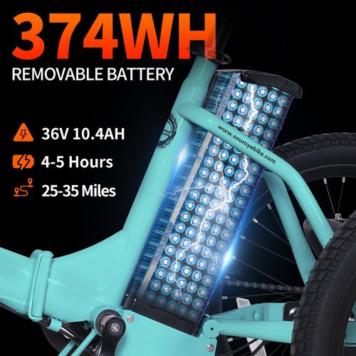 Soumye Electric Tricycle for Adults,20" Folding Electric Trike,3 Wheels Electric Bicycle Bikes, 350W Step-Thru Etrike with 374WH Removable Battery and Large Basket for Women Men