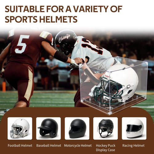 Full Size Football Helmet Display Case with Acrylic Panel,Helmet Display Case,Helmet Case Display Case Full Size,Suitable for Football,Baseball,Hockey Puck Helmet and Models