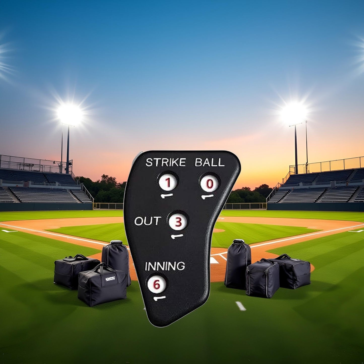 PurYupearl Black 4 Wheel Umpire Indicator, Umpire Counter Clicker, Umpire Clicker Umpire Gear, Baseball Clicker Outs Innings Balls and Strike Clicker for Softball, Referee Uniforms and Apparel