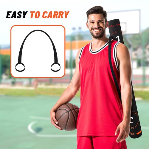 Basketball Training Mat - Portable Footwork & Agility Mat for Basketball Drills with Carrying Strap, Non-Slip Basketball Pads for Training, Indoor & Outdoor Use
