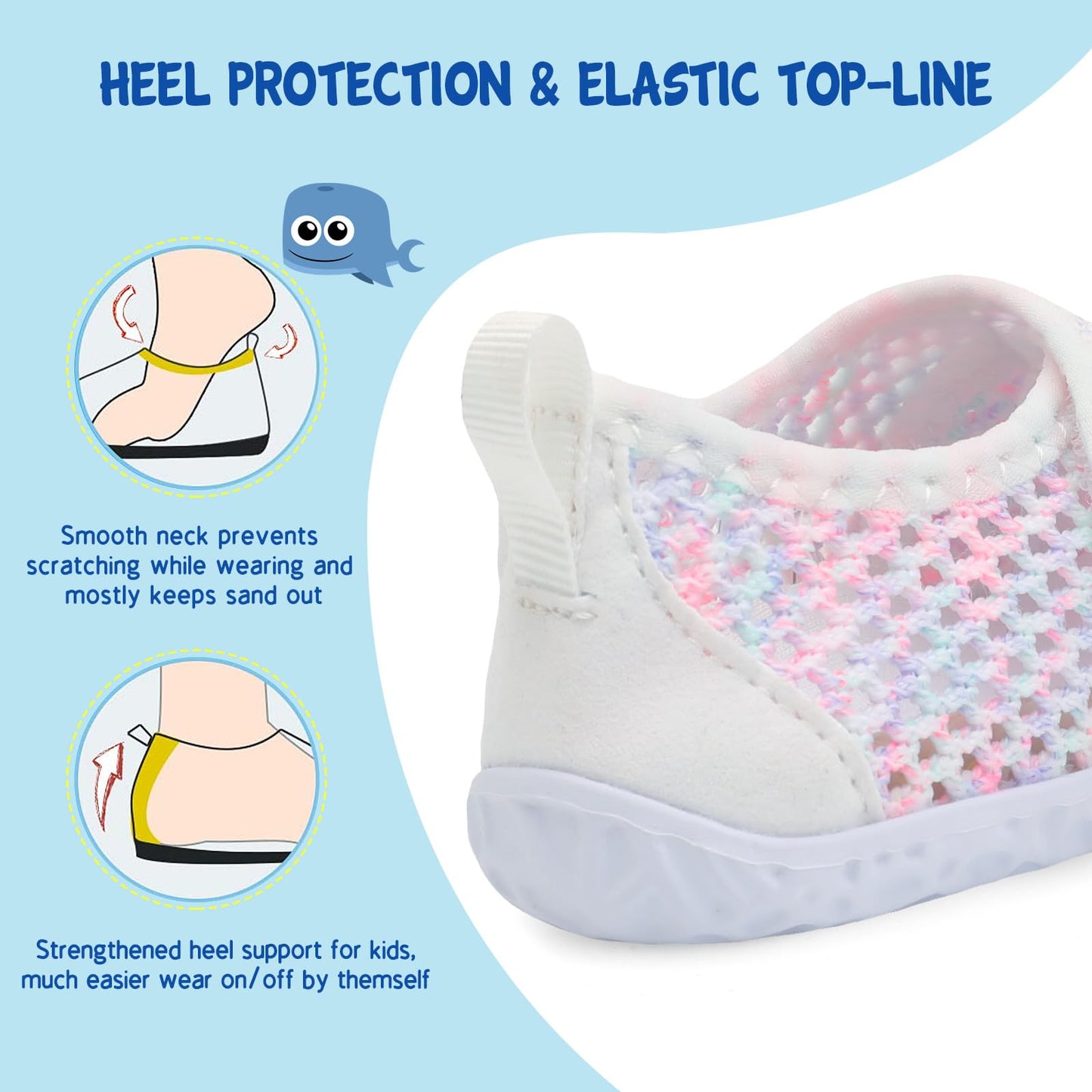 LeIsfIt Toddler Water Shoes Boys Girls Barefoot Aqua Socks Kids Breathable Quick-Dry Swim Shoes for Beach Pool Surf, Color, 7 Toddler