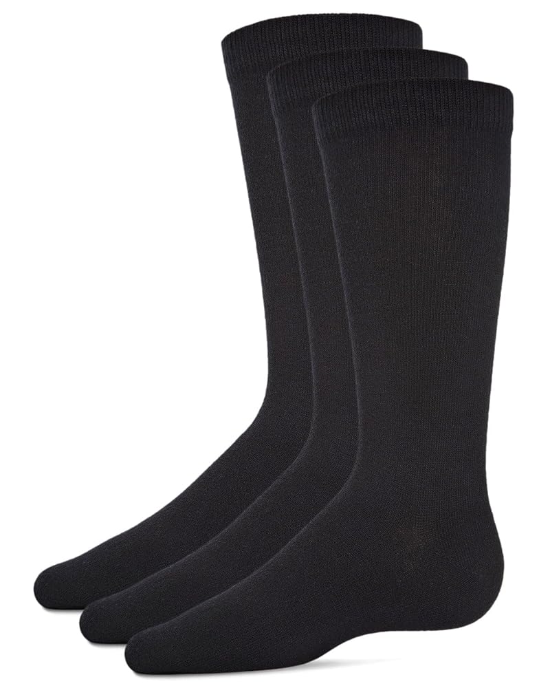 MeMoi 3 Pack Boys Crew Socks - Black Variation: 8-9