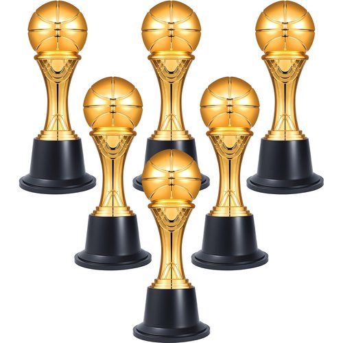 Conderyang 12PCS Small Gold Basketball Trophies 5.8 Inch Trophy Award Basketball Medals for Team Mini Trophies Bulk Championship Game Day Participation Competitions Ceremony Party Favors