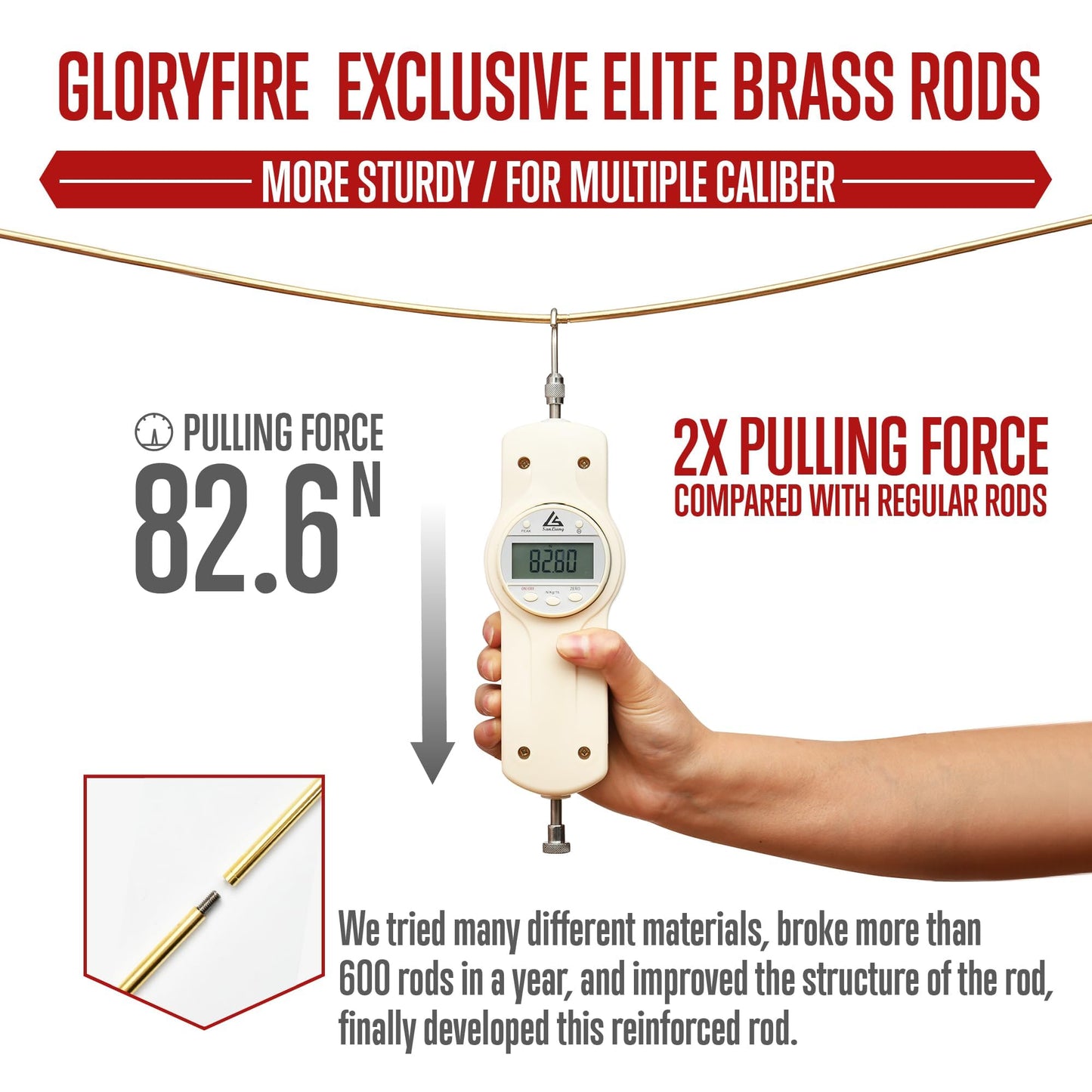 GLORYFIRE Universal Gun Cleaning Kit for Handgun Shotgun & Pistol,Elite Gun Cleaning Set with High-end Brass Brushes, Mops, Jags, Reinforced Rods and Gun Cleaning Snake&Ropes