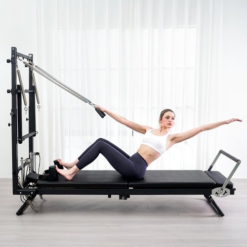 Cofiyard Pilates Reformer, 92" Reformer Pilates Machine with Tower, Adjustable Pilates Equipment for Home Workout, Includes Pilates Tower, Jumpboard