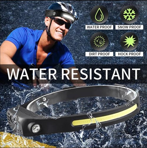 LED Headlamp, Rechargeable Flashlight, 270° Wide Beam Headlight, Motion Sensor Head Lamp, 5Mode Headlamps,Adjustable Headband Outdoor Waterproof Head Light for Running, Camping, Hiking, Fishing,