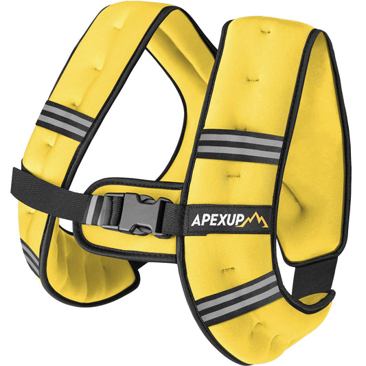 APEXUP 10lbs Weighted Vest Men Women, Weight Vest for Women Workout Equipment for Strength Training Running (Yellow)