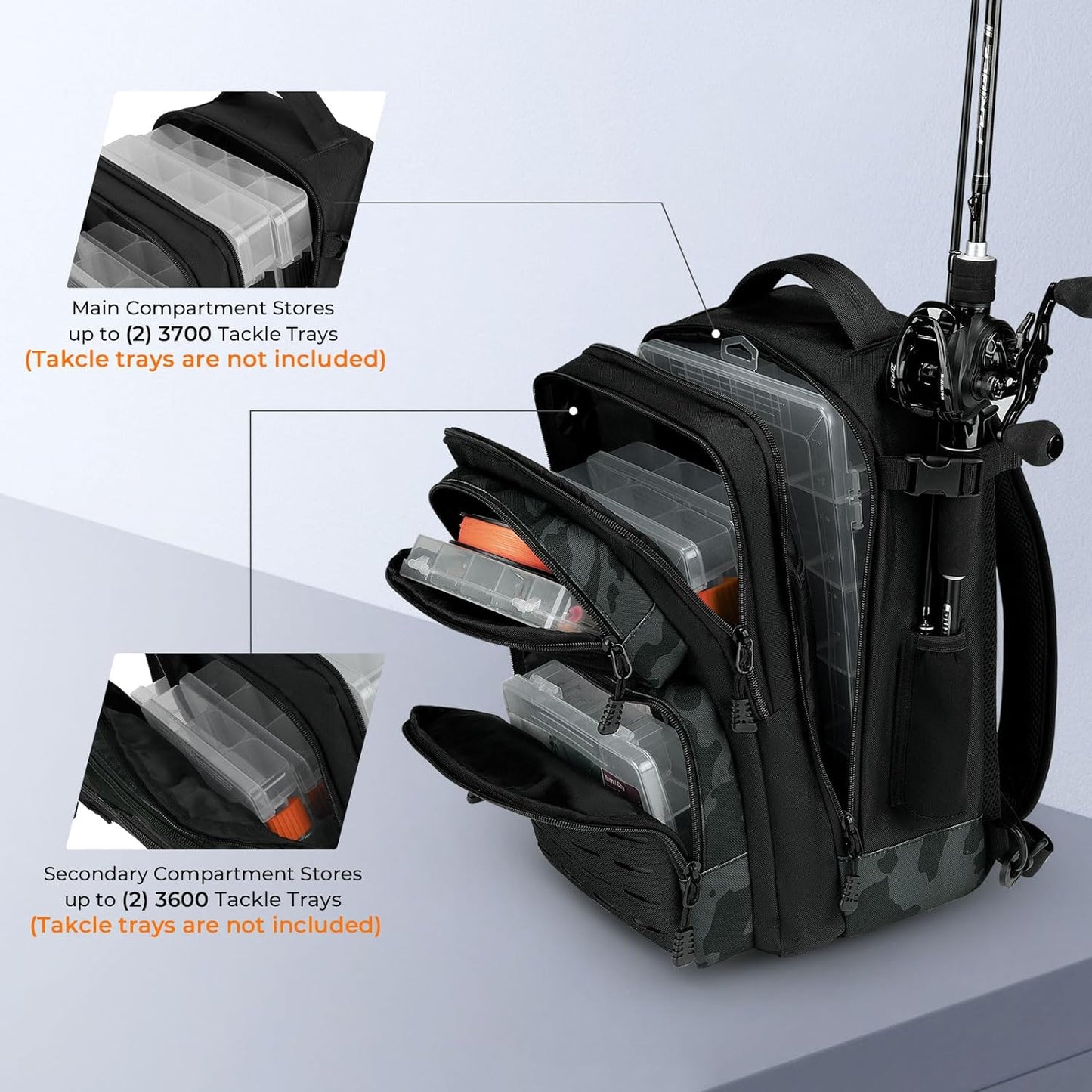 KastKing BlowBak Tactical Sling Tackle Bag-Lightweight Fishing Backpack Storge Fishing Gear and Equipment,Gift for Men