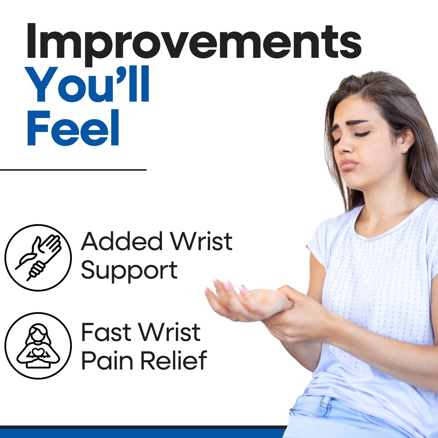 Wrist Wrap Compression Wrist Brace For TFCC Tears | Carpal Tunnel Pain & Tendonitis Relief | Padded Hole For Ulnar | Wrist Support For Working Out | Wrist Wraps for Men Women | Fits Both Wrists