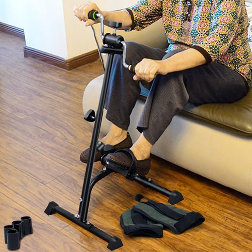 RFEGJVII Rehabilitation Bike for Stroke Patients, Elderly Exercise Bike with Total Body Workout, Adjustable Pedal Exerciser for Seniors, Portable Home Fitness Equipment for Elderly Recovery Black