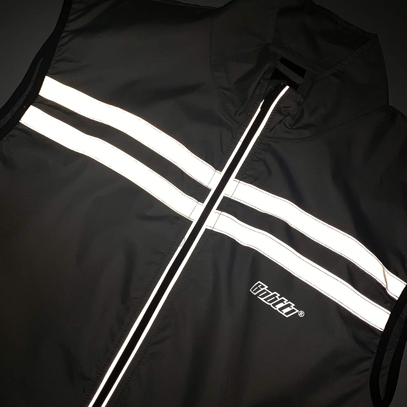 bpbtti Men's Hi-Viz Safety Running Cycling Vest - Windproof and Reflective (Large - Chest 39-41", Grey)