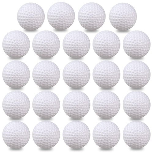 KOFULL Plastic Golf Balls, 24/Pack Practice Golf Balls, 42mm Hollow Limited Flight Golf Practice Balls for Swing Practice Driving Range Backyard, Golf Party Decorations DIY Ideas
