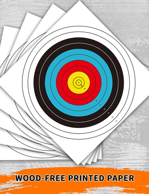 THREE ARCHERS Archery Targets Paper for Backyard Standard Target Face 40cm 10 Ring Bow and Arrow Target for Hunting & Shooting Archery Accessories for Target Practice (30pcs Archery Targets)