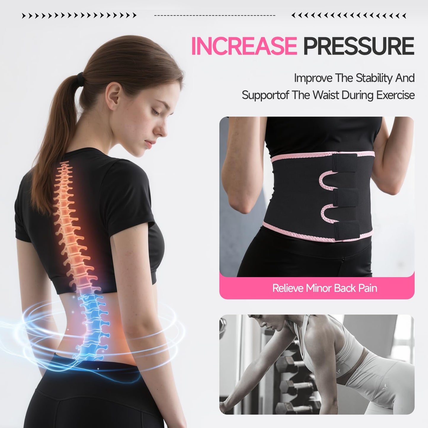 Waist Trainer for Women Men,Sweat Waist Trimmer Belt,Sweat Band for Stomach Weighe loss,Waist Trainers for Women Belly Fat (Pink Edge, Small)