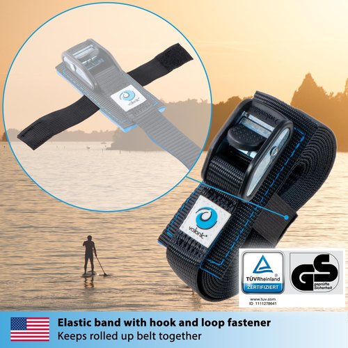 valonic Dolphin - tie Down Straps - 2 Pack, 20 ft x 1 inch, 2200 lbs, Protection pad, cam Buckle - for roof Rack, Surfboard, Kayak and Paddle Board, Black