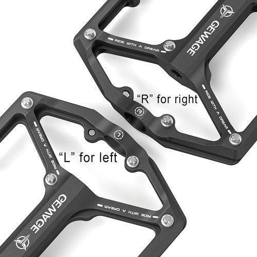 Road/Mountain Bike Pedals - 3 Bearings Bicycle Pedals - 9/16??CNC Machined Flat Pedals with Removable Anti-Skid Nails (Black)