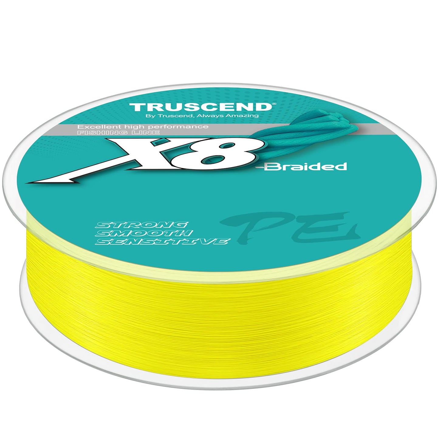 TRUSCEND X8 Braided Fishing Line, Upgraded Spin Braid Fishing Line, Smooth and Ultra Thin Braided Line, Fishing Wire Super Strength and Abrasion Resistant, No Stretch and Low Memory 10lb-300yds