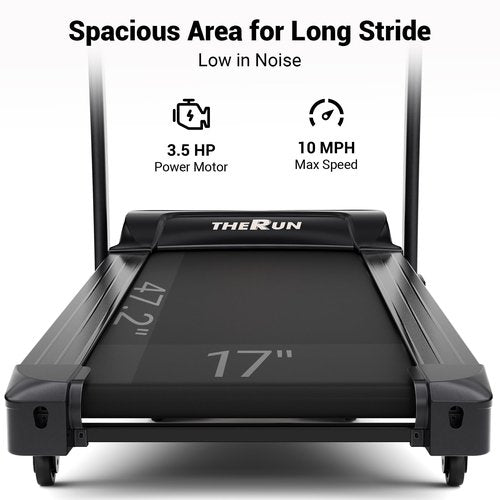 THERUN Incline Treadmill, Treadmills for Running and Walking, 300 lbs Weight Capacity Folding Treadmill with 0-15% Auto Incline, Wide Belt, 3.5HP, App, Heart Rate, Red