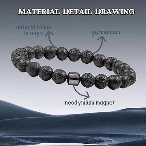 sunglnl Glame Anti Alcohol Bracelet, Magnétiques Anti-Alcohol Bracelet GM Mnetic Bead to Reduce the Urge to Drink Relieve Anxiety and Stress Healing Bracelets Jewelry for Women Men（3 Colors）