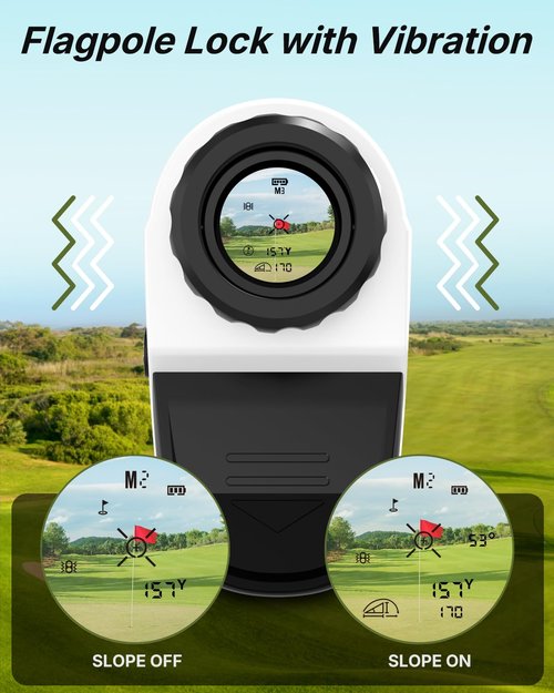 WOGREE Golf Rangefinder with Slope - 1200 Yards Laser Range Finder Golf Magnetic Strap, Flag Pole Locking Vibration, Strong Magnetic(1200 Yards)