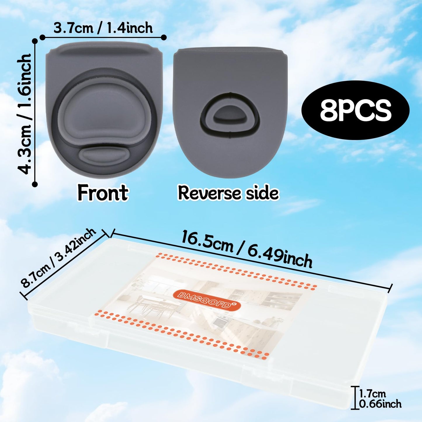 BMSQOFD 8 Pcs Replacement Rubber Seal Stopper Compatible with Owala FreeSip,Water Bottle Top Gasket Lid for Owala 16/19/24/32/40oz Bottle Mouth Cap Silicone Stoppers Parts Insert Accessories 8AB-U2