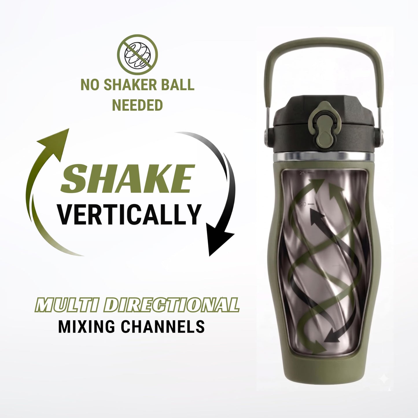 Sipter Best Shaker Bottle for Protein Mixes – Double Wall Stainless Steel, For Shakes, Water, Smoothies, Cocktails Leak-Proof, 26oz, Copper-Insulated Blender Cup, BPA-Free No Mixing Tools (iron sage)