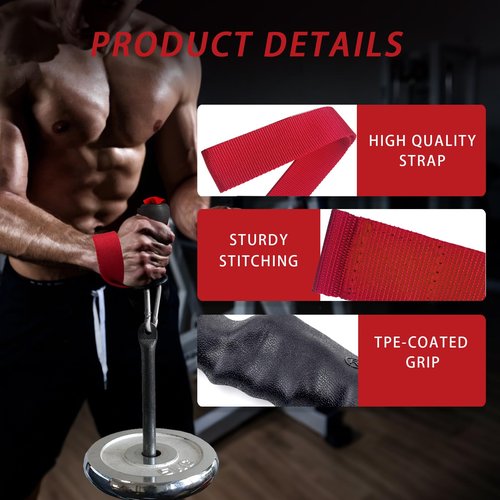 Arm Wrestling Handle ??Right/Left Hand Version ??Pro Ergonomic Grip with TPE Coating ??Stainless Steel Webbing Connector ??Pulley Attachment for Biceps & Wrist Strength