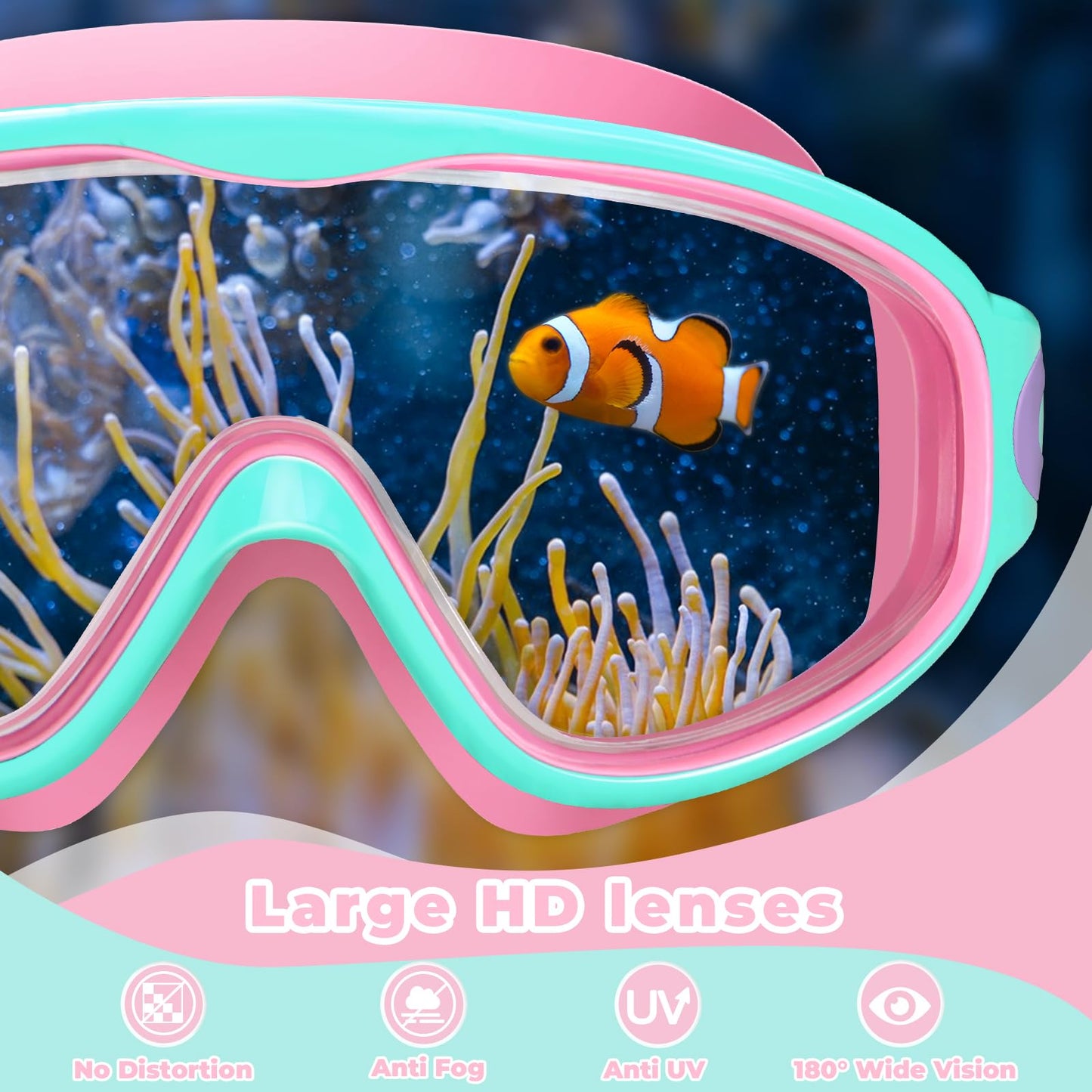 Keary 2 Pack Swim Goggles for Kids 6-14 8-14 Kids Swimming Goggles Age 3-15 4-7 4-16 8-12 For Boys Girls Youth Toddler Children Pool Water Goggle Anti Fog UV Protection Clear Wide View Waterproof