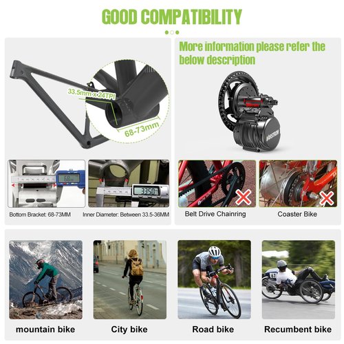TSDZ8 48V750W Mid Drive Kit,Upgraded 1056W Peak Power Torque Sensored Mid Drive Ebike Conversion Kit, Electric Bike Kit with EKD01 Display for 68-73MM Bottom Bracket Mountain Bike,Citybike,Tricycle