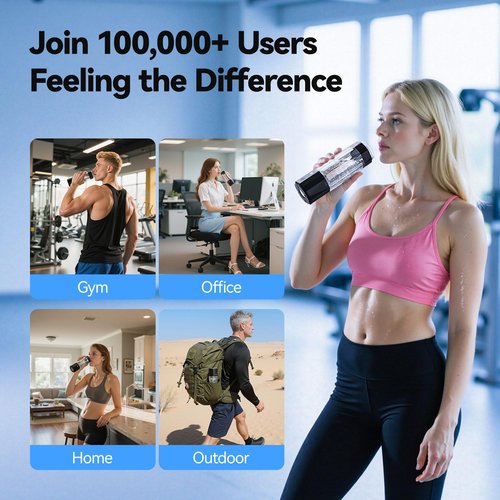 MOVOCA Upgrade Hydrogen Water Bottle, Up to 6400PPB Hydrogen Water Generator -SPE PEM Tech, 7 OZ Food-Grade PC Hydro Water Machine, Health Care Gifts for Husband, Wife, Family, Friends, Travel