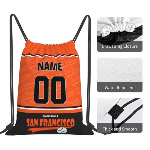 EaunyVerat San_Francisco Custom Drawstring Bags Travel Gym Bag Personalized Backpack Gifts for Men Women，One Size