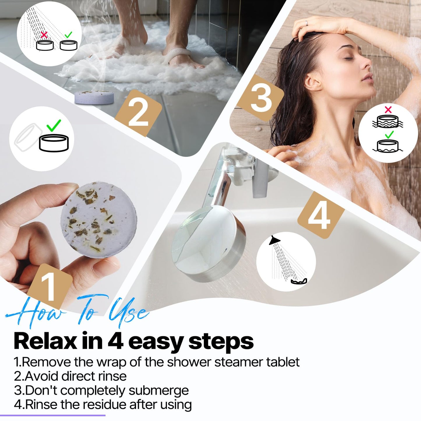 SWCANDY Shower Steamers Aromatherapy Gifts for Women 8 Pcs Shower Home Spa